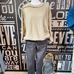 Easel Cream Cable Knit Sweater